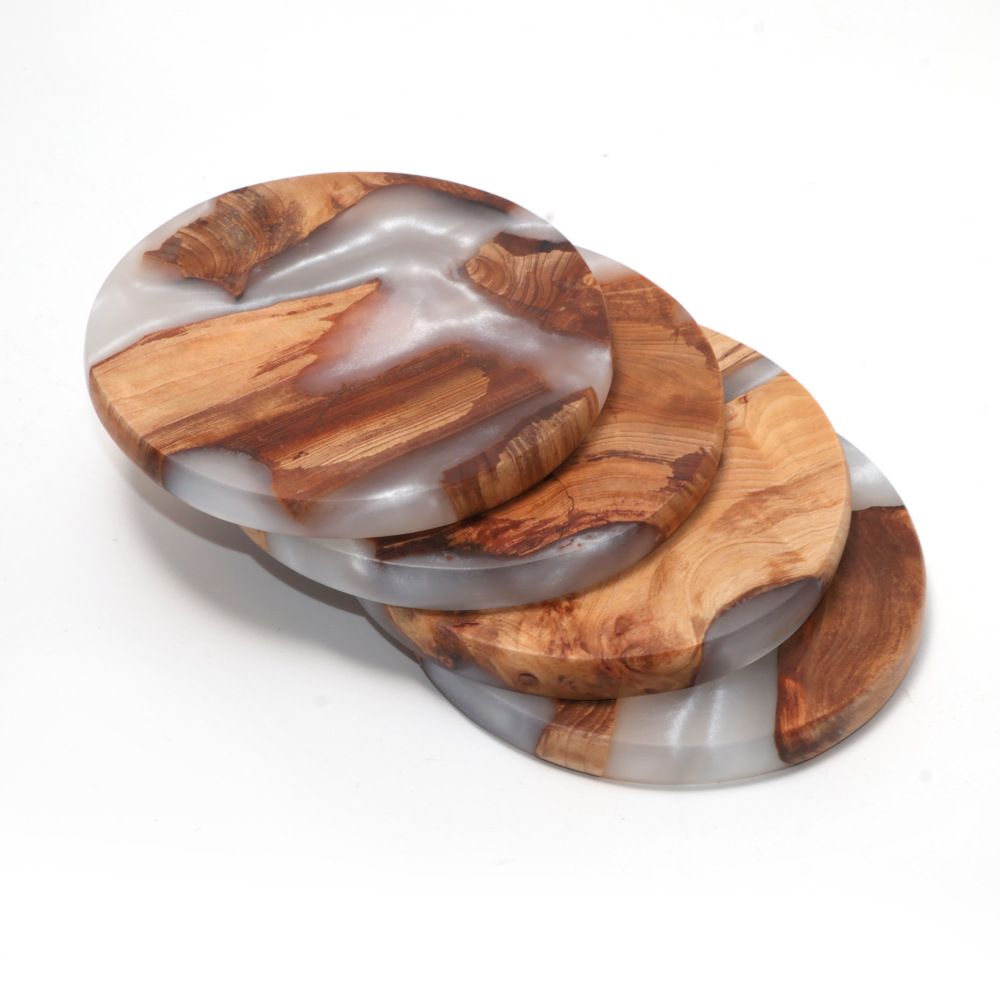 Resin Art Coasters - Zestaw podkładek pod napoje, drewniane podkładki
