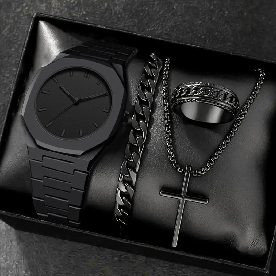 Resin Art Watch - Męski Zestaw 4 Zegarków Modny Casualowy