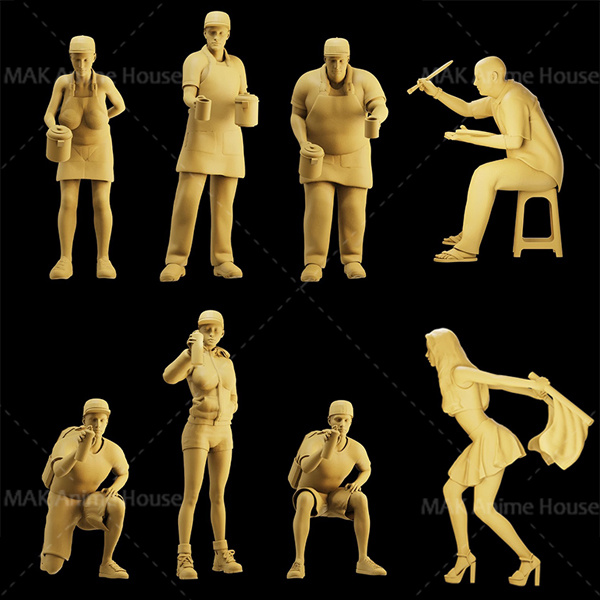 Resin Art Watch - Niepomalowane Miniatury 1/64 Graffiti Uliczne Kelner