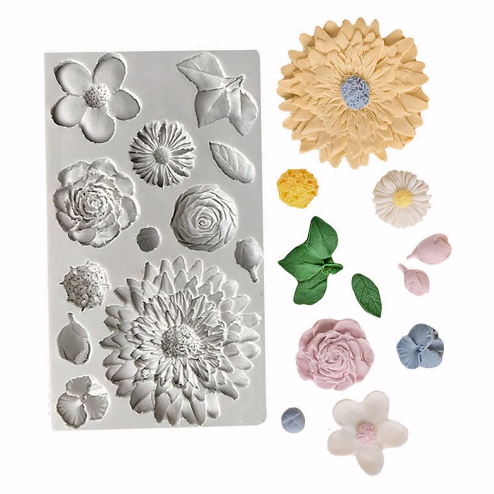Resin Art Rose Petals - Forma silikonowa do fondantu w kształcie