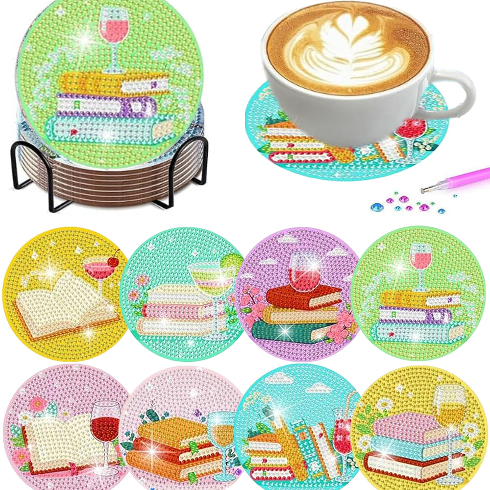 Resin Art Coasters - 8 sztuk w zestawie, podkładki do