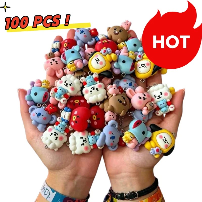 Resin Art Handmade - 7 szt. BT21 Żywiczne Charmsy z