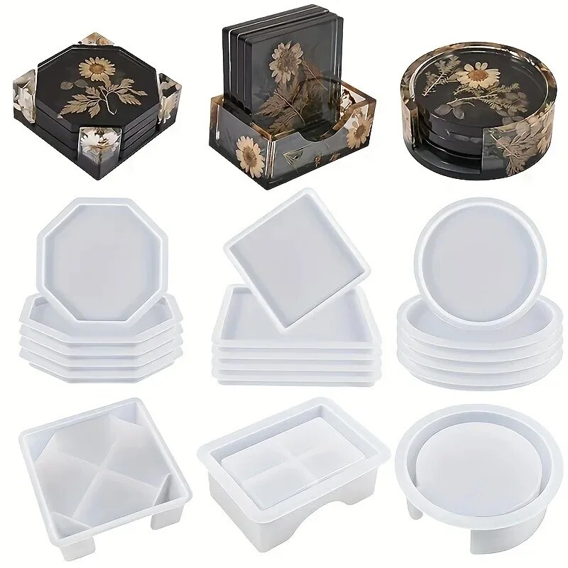 Resin Art Jewellery - Zestaw form do żywicy Coaster zawiera