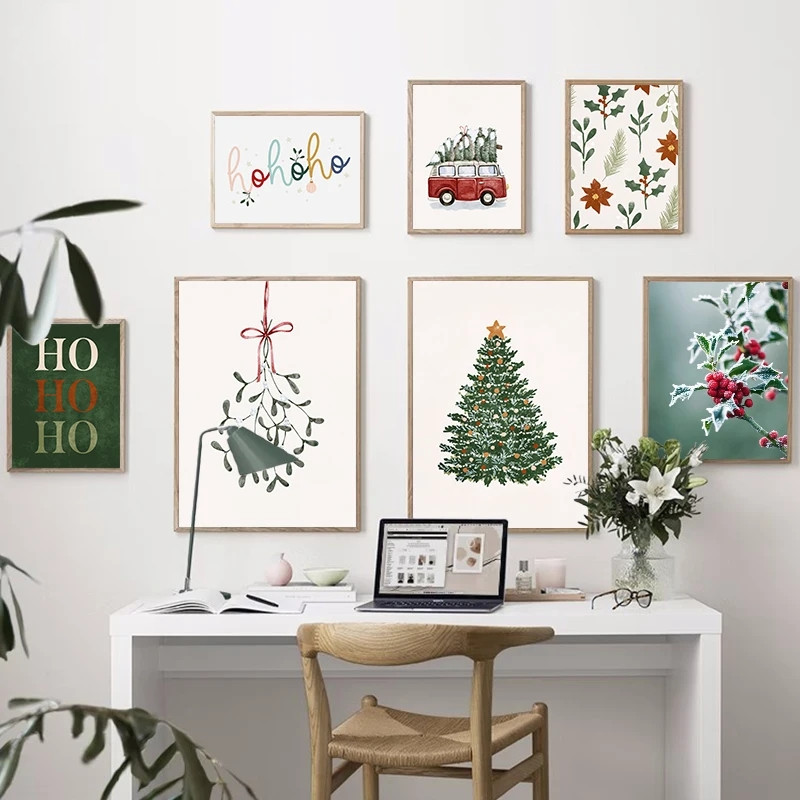 Resin Art Tree - Wesołych Świąt Choinka Kwiat Szyszka List