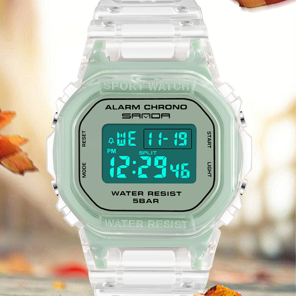 SANDA biały modny zegarek spor – Resin Art Underwater recenzja i cena
