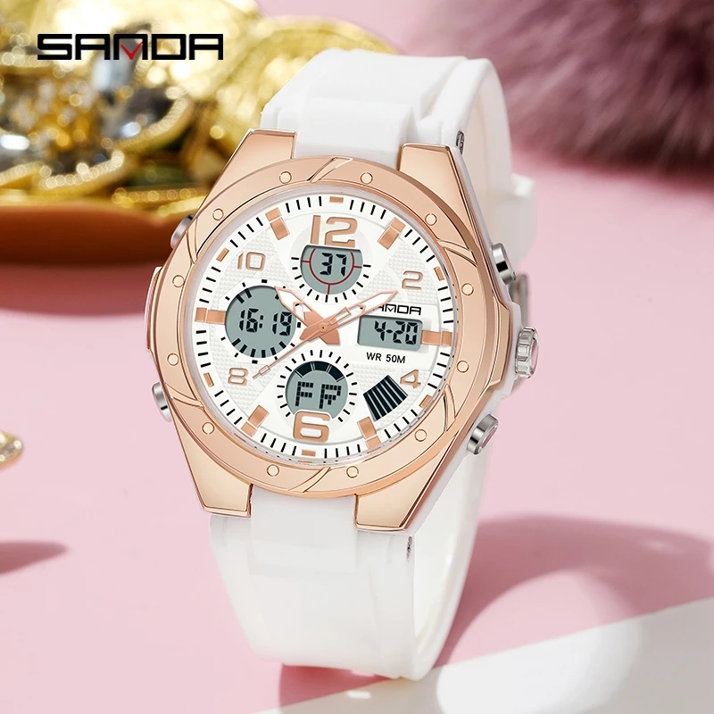 Zegarek SANDA różowy dla kobie – Resin Art Underwater recenzja i cena