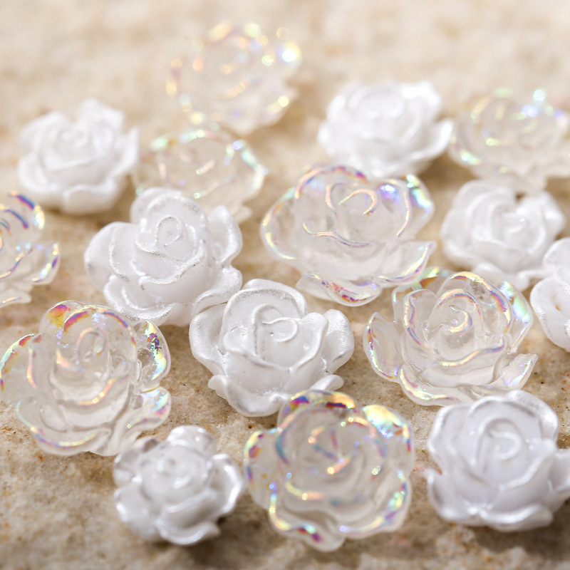 50PCS 6/8/10MM White Rose Flow – Resin Art Rose Petals recenzja i cena