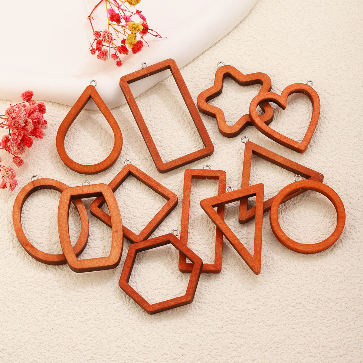 10 SZT. Drewniane geometryczne – Resin Art Handmade recenzja i cena