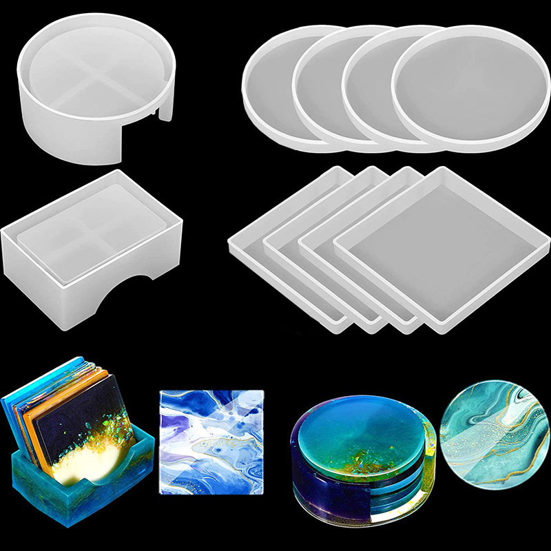 Okrągła kwadratowa podstawka s – Resin Art Coasters recenzja i cena