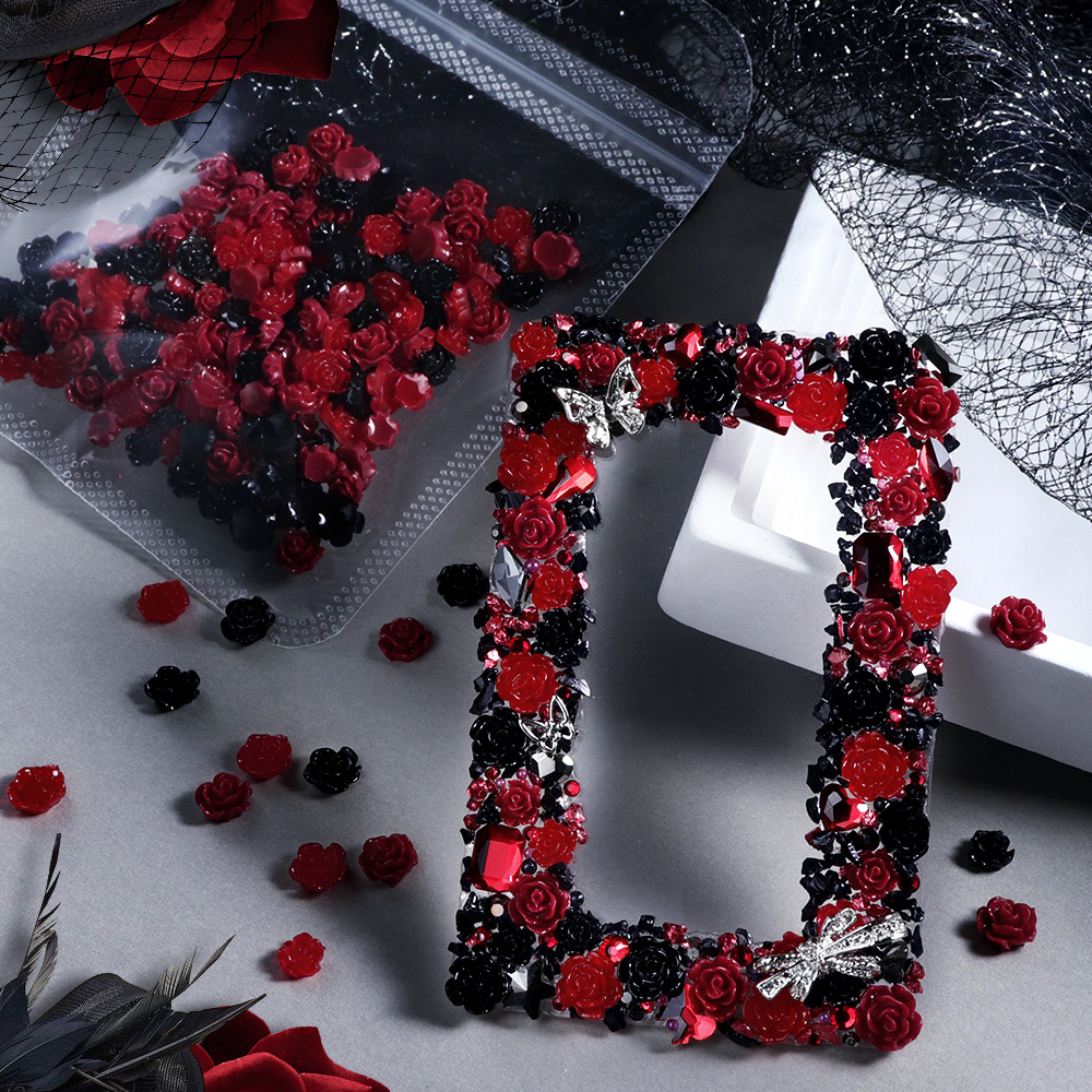 100 szt. Czerwono-czarne żywic – Resin Art Rose Petals recenzja i cena
